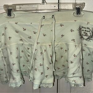 Vintage Juicy Couture Mint Green Floral Mini Skirt/NWOT FLIRTY